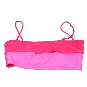 Lovers+Friends Women Small Pink Cropped Tankini Swimsuit Tube Top